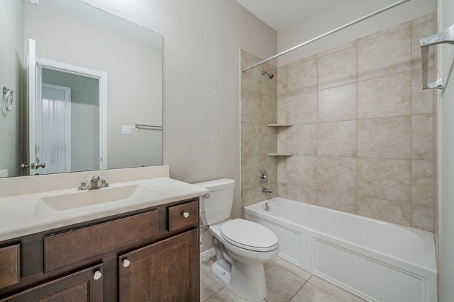 16702 Peralta Bay Cir, Crosby, TX 77532 - full bath with toilet, tile patterned flooring, vanity, and shower / tub combination