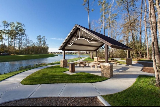 3306 Old Ironwood Dr, Spring, TX 77386 - view of property's community featuring a gazebo, a water view, and a yard