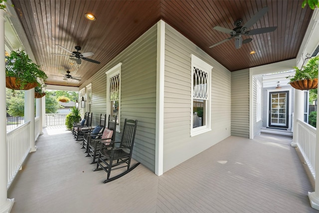 215 Bayland Ave, Houston, TX 77009 - view of patio / terrace featuring ceiling fan and covered porch