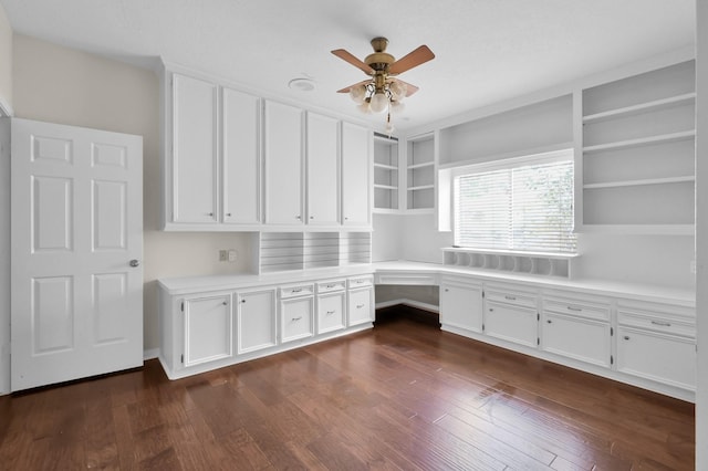 1803 Quiet Country Ct, Houston, TX 77345 - unfurnished office with a ceiling fan and dark wood-type flooring
