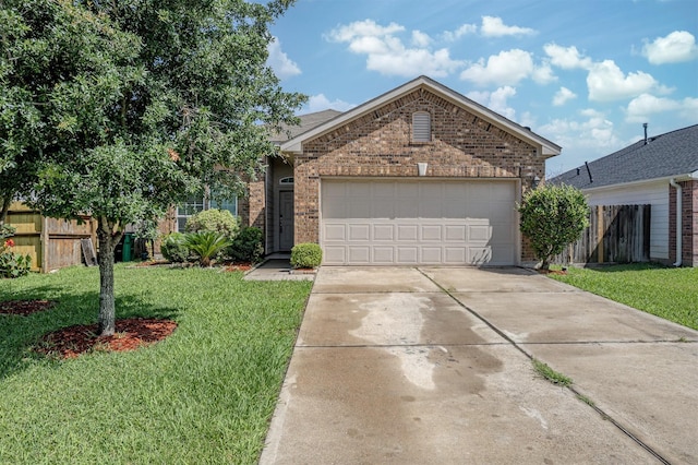 view of front facade featuring brick siding, concrete driveway, and a garage