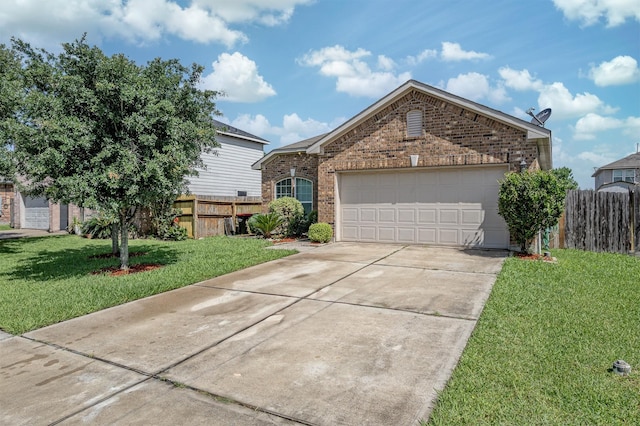 view of front of property featuring brick siding, driveway, and an attached garage