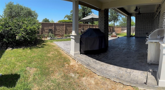 7010 Goldstrum Way, Katy, TX 77493 - view of patio / terrace featuring a grill