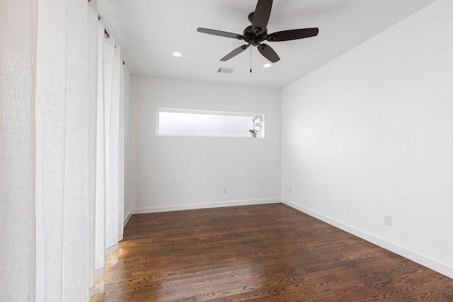 910 W 19th St Unit A, Houston, TX 77008 - empty room featuring a ceiling fan, recessed lighting, wood finished floors, and baseboards