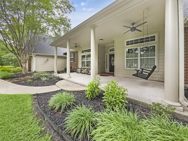 11987 White Oak Xing, Conroe, TX 77385 - view of patio / terrace featuring ceiling fan
