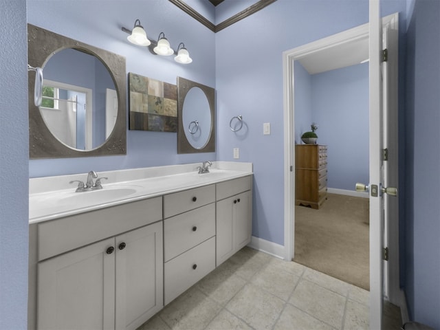 11987 White Oak Xing, Conroe, TX 77385 - bathroom with double vanity and baseboards