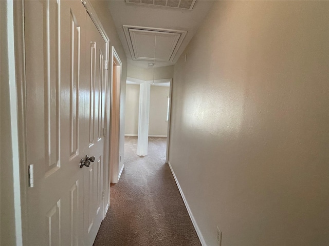 11317 Elegant Way, Houston, TX 77066 - corridor with attic access, dark carpet, and baseboards