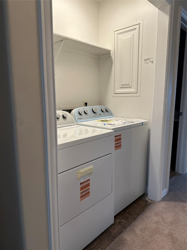 11317 Elegant Way, Houston, TX 77066 - clothes washing area featuring washer and clothes dryer and dark carpet