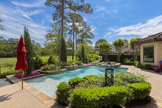 38 Post Shadow Estate Dr, Spring, TX 77389 - view of pool with a pool with connected hot tub and a patio area