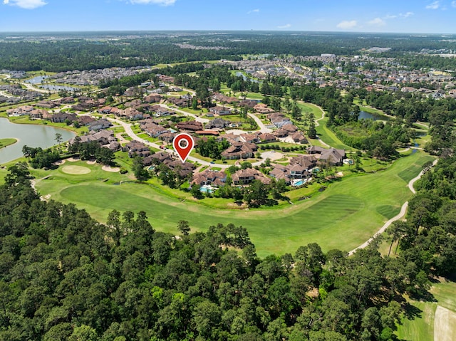 38 Post Shadow Estate Dr, Spring, TX 77389 - aerial view of property's location featuring a nearby body of water, nearby suburban area, and a golf course