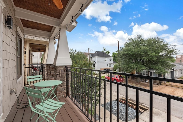 1309 Nashua St Unit A, Houston, TX 77008 - balcony with a residential view and ceiling fan