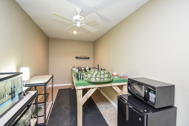 14 Wickham Ct, Sugar Land, TX 77479 - game room featuring a ceiling fan and baseboards