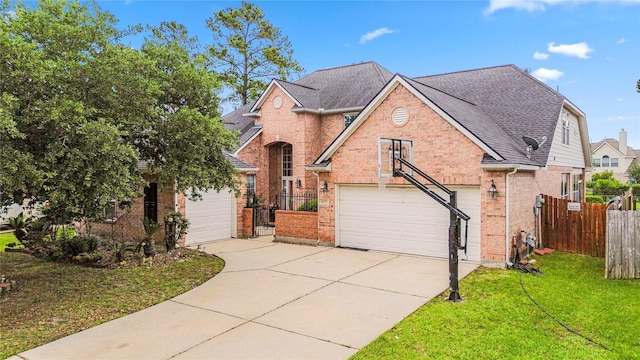 4635 Countrymeadows Dr, Spring, TX 77388 - traditional-style home with concrete driveway, brick siding, and roof with shingles