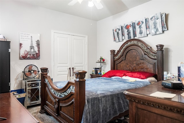 4635 Countrymeadows Dr, Spring, TX 77388 - bedroom with a closet and a ceiling fan