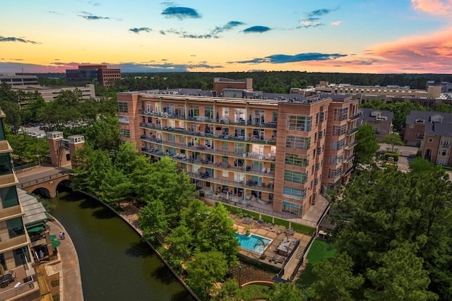 1 Waterway Ct Unit 4B, The Woodlands, TX 77380 - view of apartment building / complex with a water view
