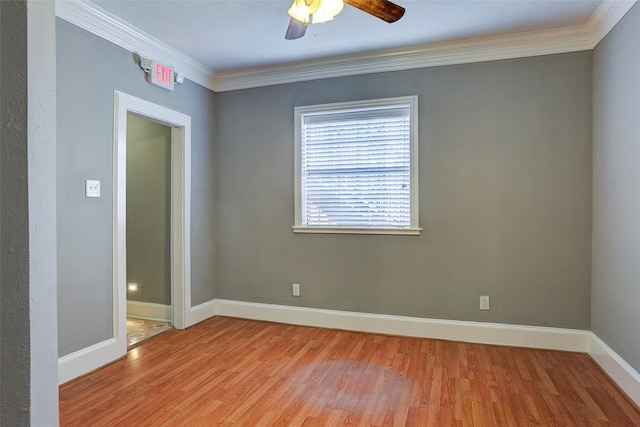 2709 Blodgett St, Houston, TX 77004 - empty room featuring light wood-style floors, crown molding, and a ceiling fan