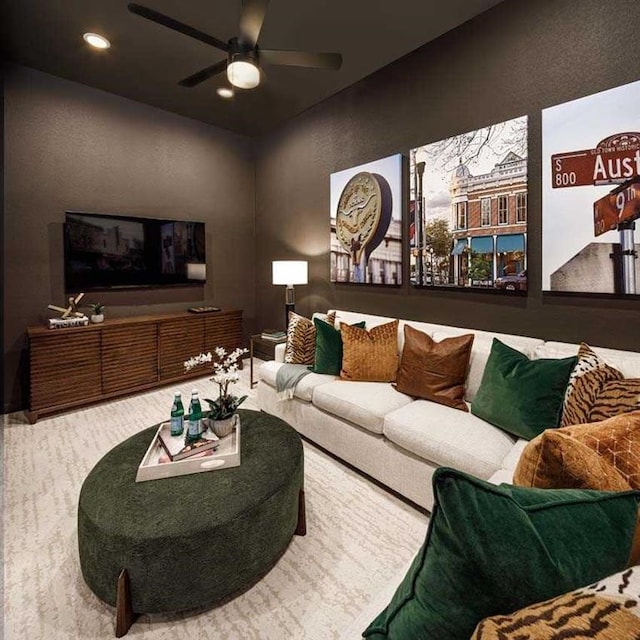 18829 Truman Trl, Conroe, TX 77302 - living area with ceiling fan and recessed lighting