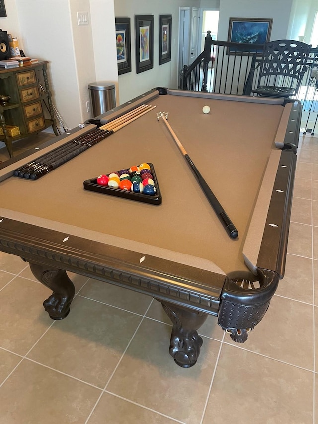 24130 Cannon Anello Ct, Katy, TX 77493 - game room with tile patterned flooring and billiards