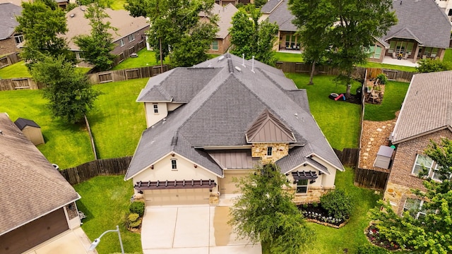 aerial view of residential area