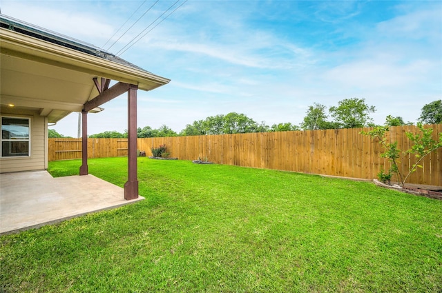 view of yard with a patio area