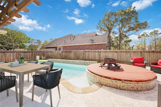 14402 Eastern Redbud Ln, Houston, TX 77044 - view of swimming pool with a fenced backyard and a patio area