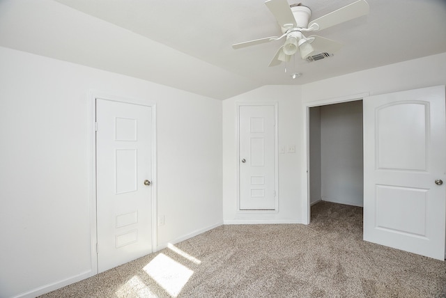 1049 Misty Clf, Dickinson, TX 77539 - unfurnished bedroom featuring carpet flooring, vaulted ceiling, baseboards, and a ceiling fan