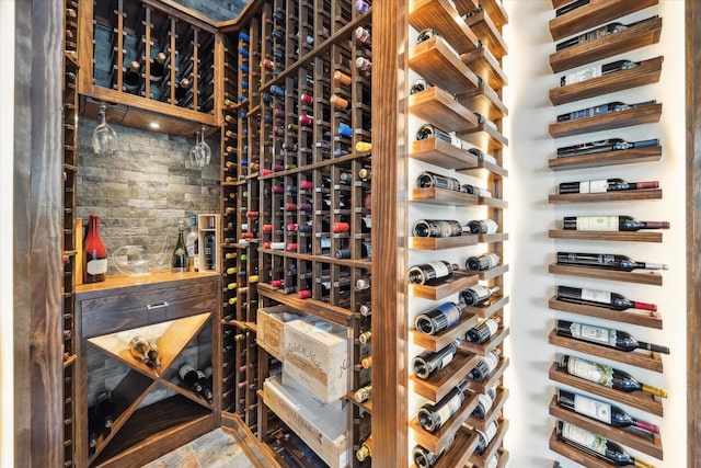 view of wine area