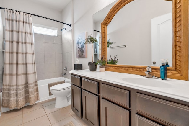 9962 Ash Creek Ct, Brookshire, TX 77423 - full bath with tile patterned flooring, shower / bath combo, toilet, and vanity