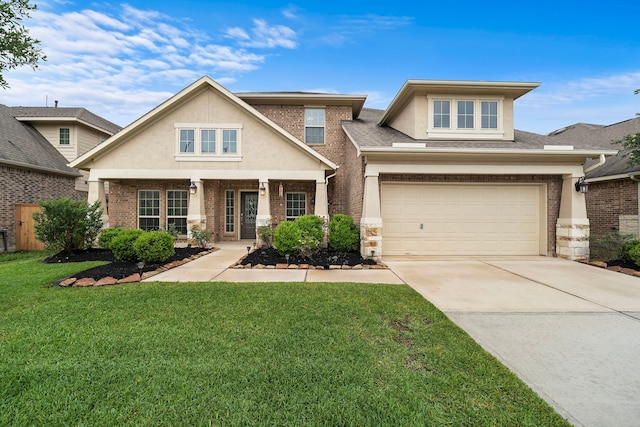 27916 Seger Bend Trl, Spring, TX 77386 - view of front of home featuring stucco siding, a front yard, concrete driveway, and an attached garage