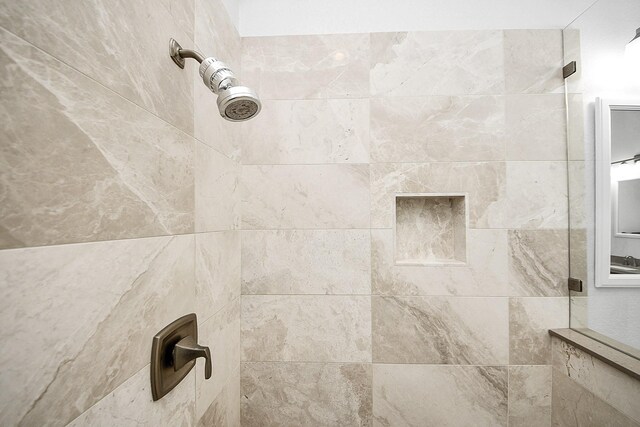 bathroom view of a tile shower