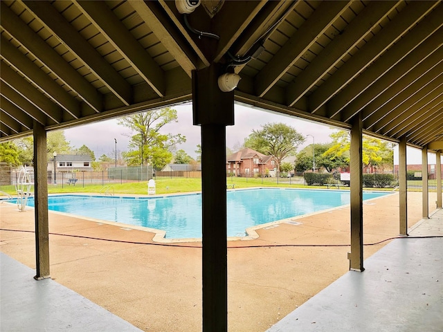 4142 Surreydon Dr, Houston, TX 77014 - view of pool featuring fence and a patio