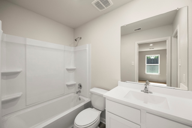 8210 Blooming Meadow Ln, Houston, TX 77016 - bathroom with toilet, vanity, and  shower combination