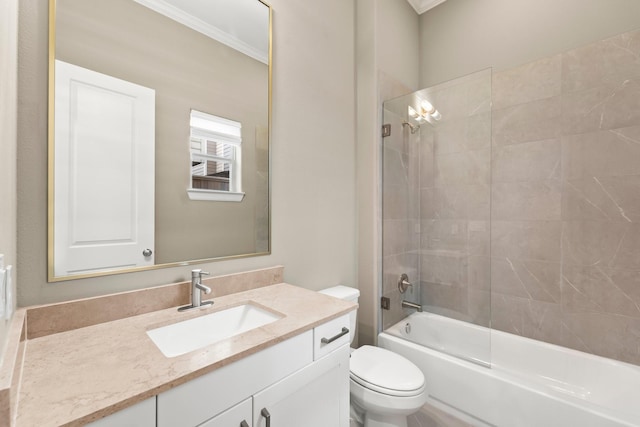118 Reinerman St, Houston, TX 77007 - full bath featuring toilet, vanity, shower / tub combination, and crown molding