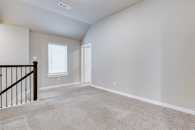 8119 Blue Fish Dr, Cypress, TX 77433 - unfurnished room with lofted ceiling, carpet, and baseboards
