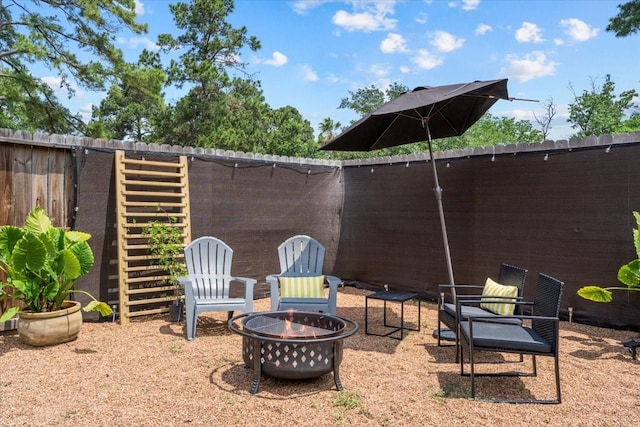 9302 Kirkchapel Ct, Spring, TX 77379 - view of yard featuring a fire pit and fence