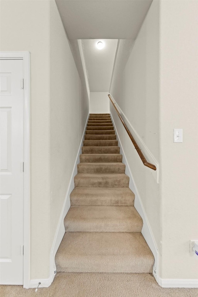15010 Calico Heights Ln, Cypress, TX 77433 - stairway featuring baseboards and carpet flooring