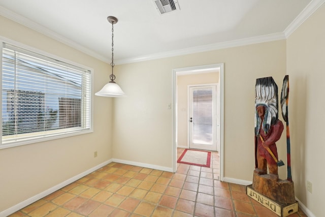 1410 Saxony Ln, Nassau Bay, TX 77058 - empty room with ornamental molding, baseboards, and light tile patterned floors