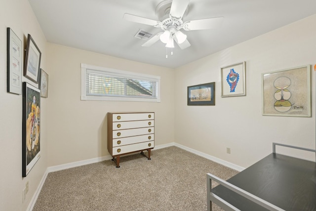1410 Saxony Ln, Nassau Bay, TX 77058 - living area with ceiling fan, carpet flooring, and baseboards