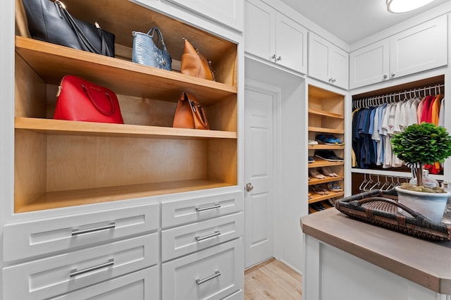 13502 Mount Airy Dr, Cypress, TX 77429 - walk in closet featuring light wood-style flooring