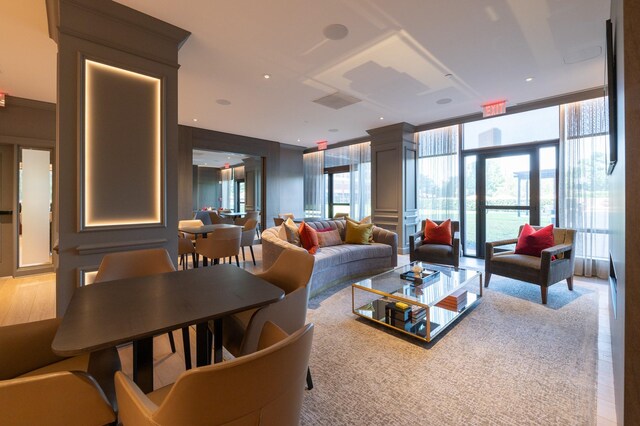 lobby featuring floor to ceiling windows