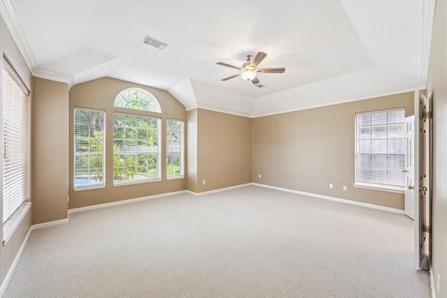 1301 Wilderness Pines Dr, Friendswood, TX 77546 - carpeted spare room with ceiling fan, baseboards, and lofted ceiling