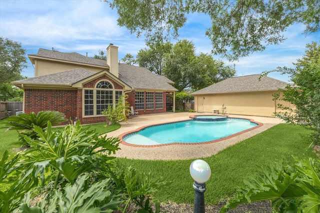 1301 Wilderness Pines Dr, Friendswood, TX 77546 - view of pool with a patio area and a pool with connected hot tub