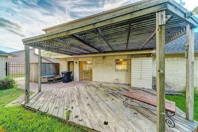 2707 Williams Grant St, Sugar Land, TX 77479 - wooden deck featuring a pergola and fence