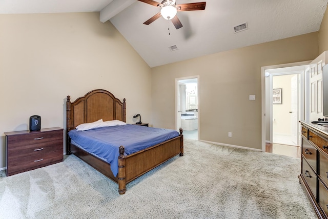 12911 Peach Meadow Dr, Cypress, TX 77429 - bedroom featuring carpet flooring, ensuite bath, a ceiling fan, and baseboards