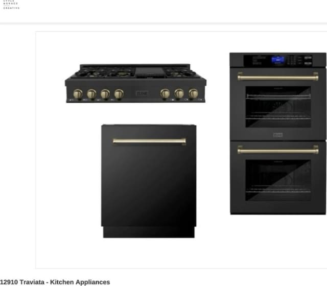 kitchen view of double wall oven