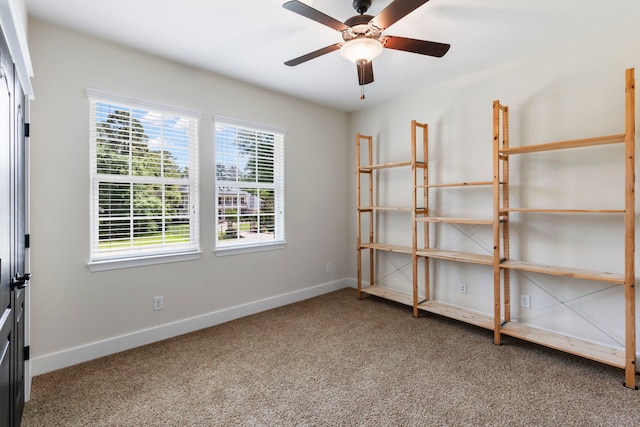 4810 Pine Wood Meadows Ln, Spring, TX 77386 - spare room with carpet floors, baseboards, and ceiling fan