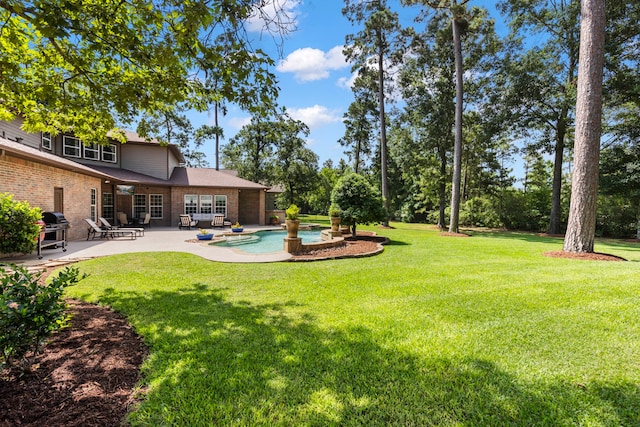 4810 Pine Wood Meadows Ln, Spring, TX 77386 - view of green lawn featuring a patio area and an outdoor pool