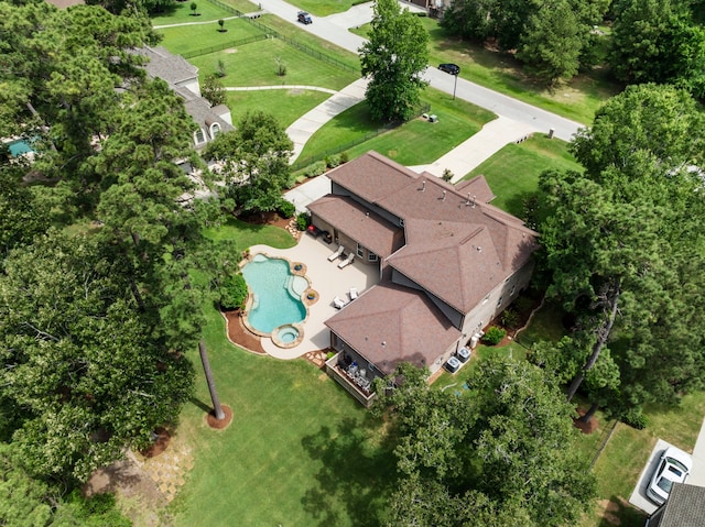 4810 Pine Wood Meadows Ln, Spring, TX 77386 - aerial overview of property's location with a pool area