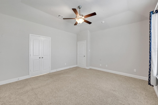 11826 Tranquility Summit Dr, Cypress, TX 77433 - carpeted spare room featuring a ceiling fan, vaulted ceiling, and baseboards