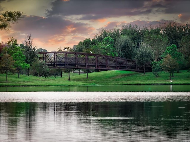 11826 Tranquility Summit Dr, Cypress, TX 77433 - view of community with a water view and a yard